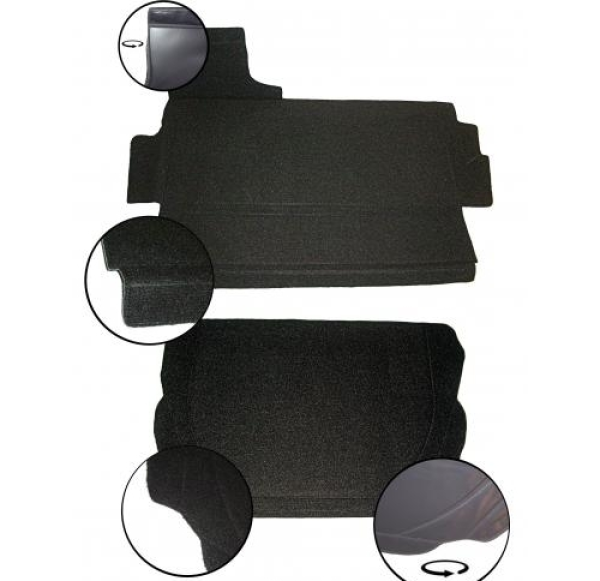 vw-käfer-1303Trunk carpet including cardboard (2 pieces) black